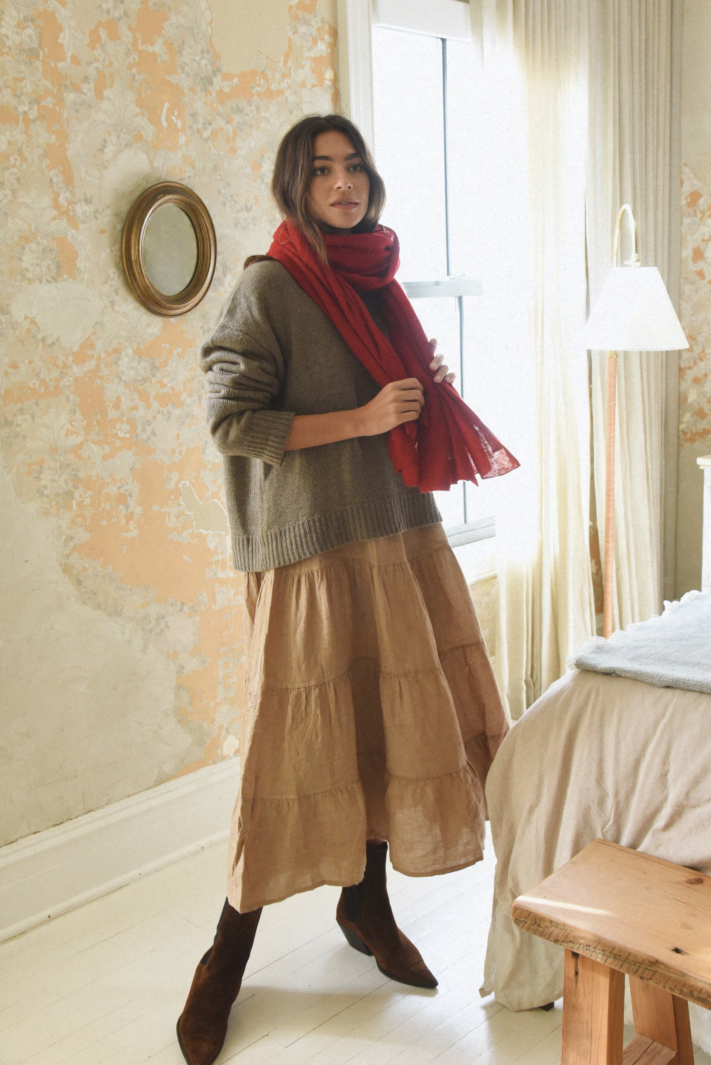 The Mathilda Cashmere Scarf // Pomegranate