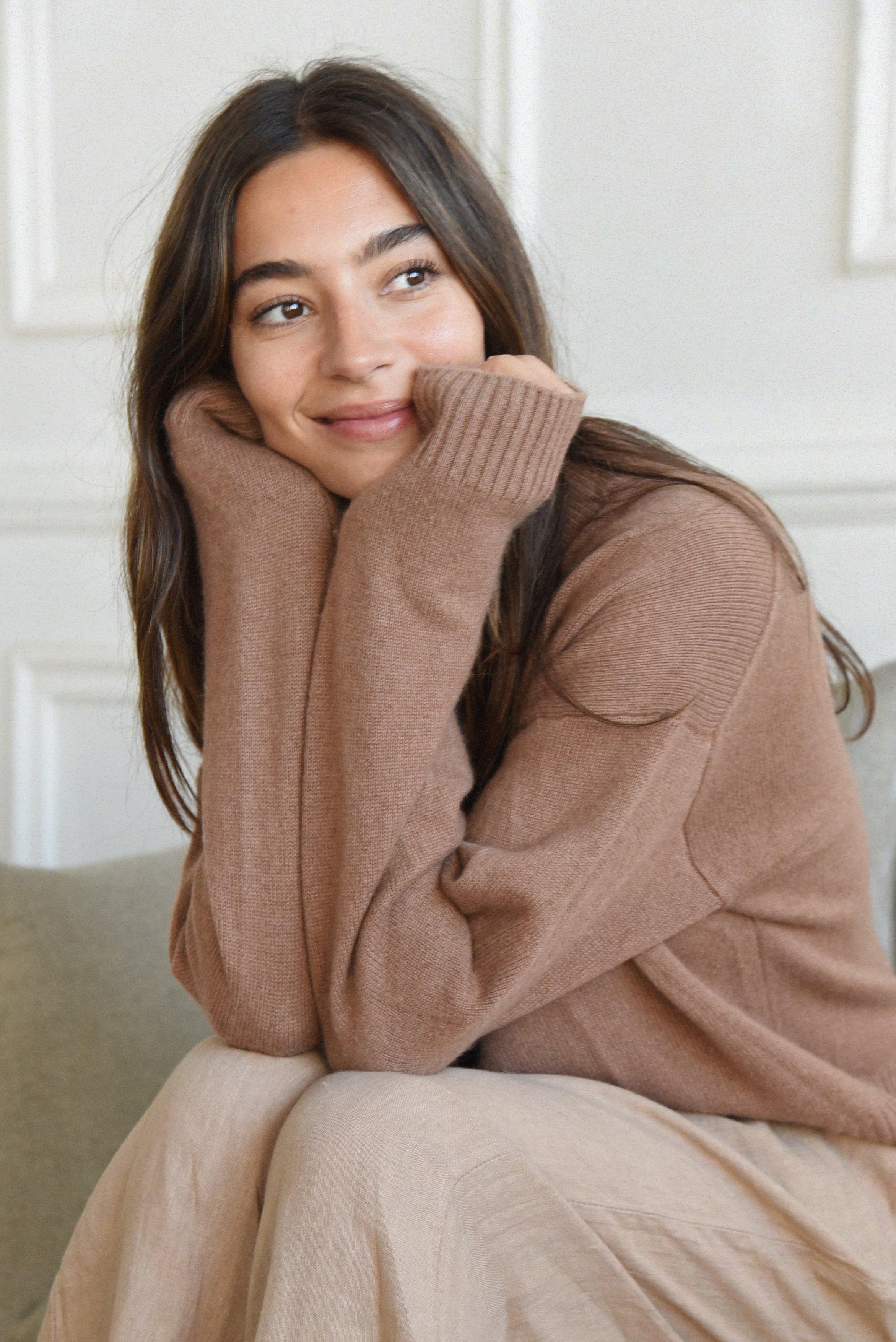 The Cashmere Malaya Crew Neck // Terracotta