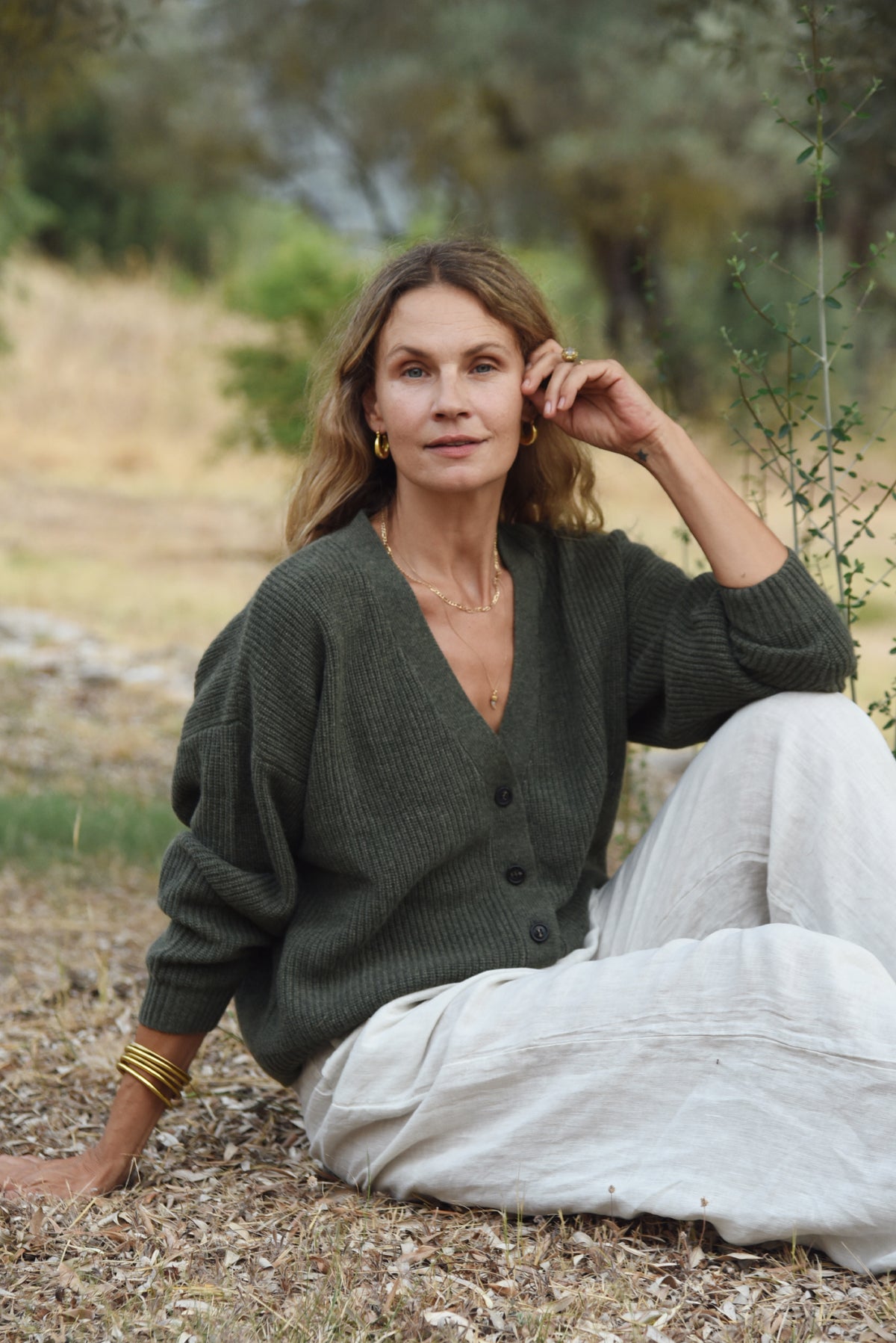 The Cashmere Muma Cropped Cardigan // Fern