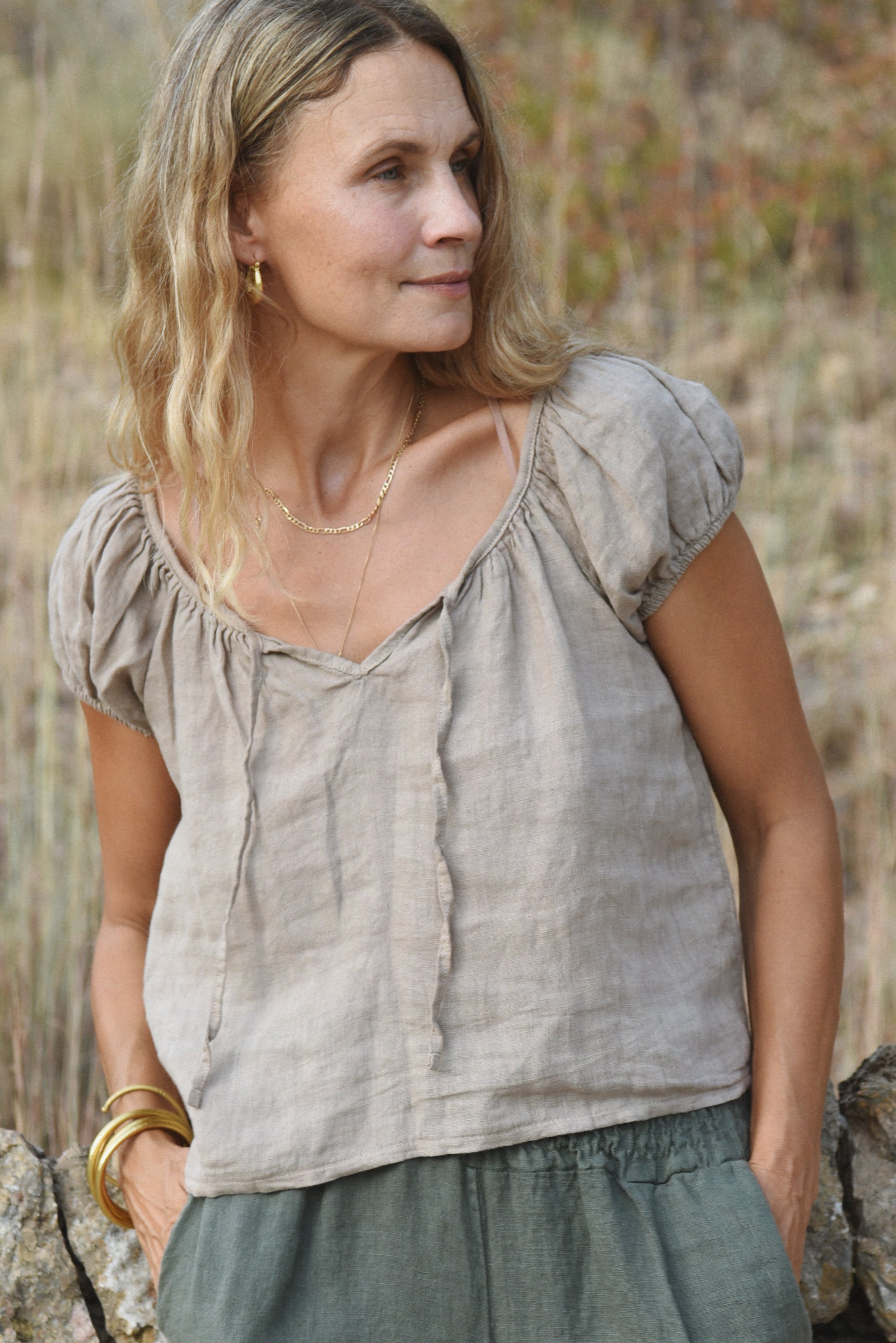 The Carlotta Blouse // Taupe