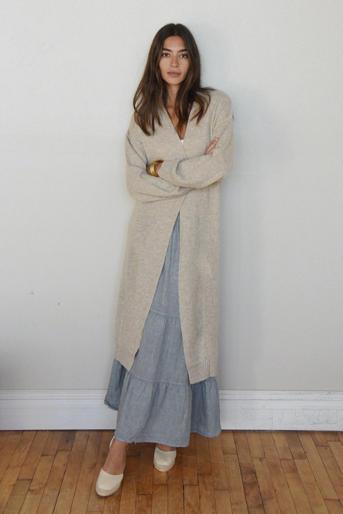 The Cashmere Marlow Long Cardigan // Moon