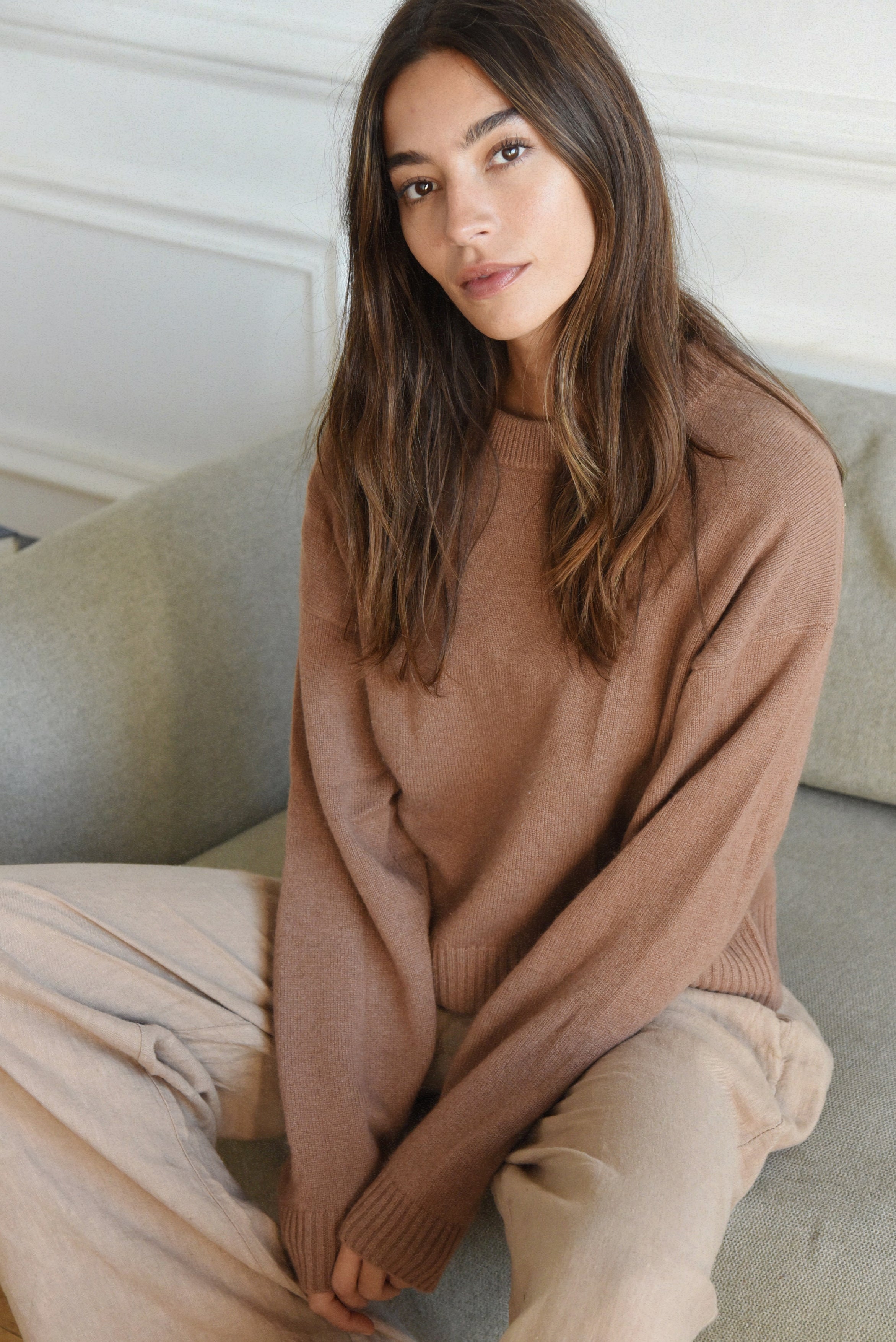 The Cashmere Malaya Crew Neck // Terracotta