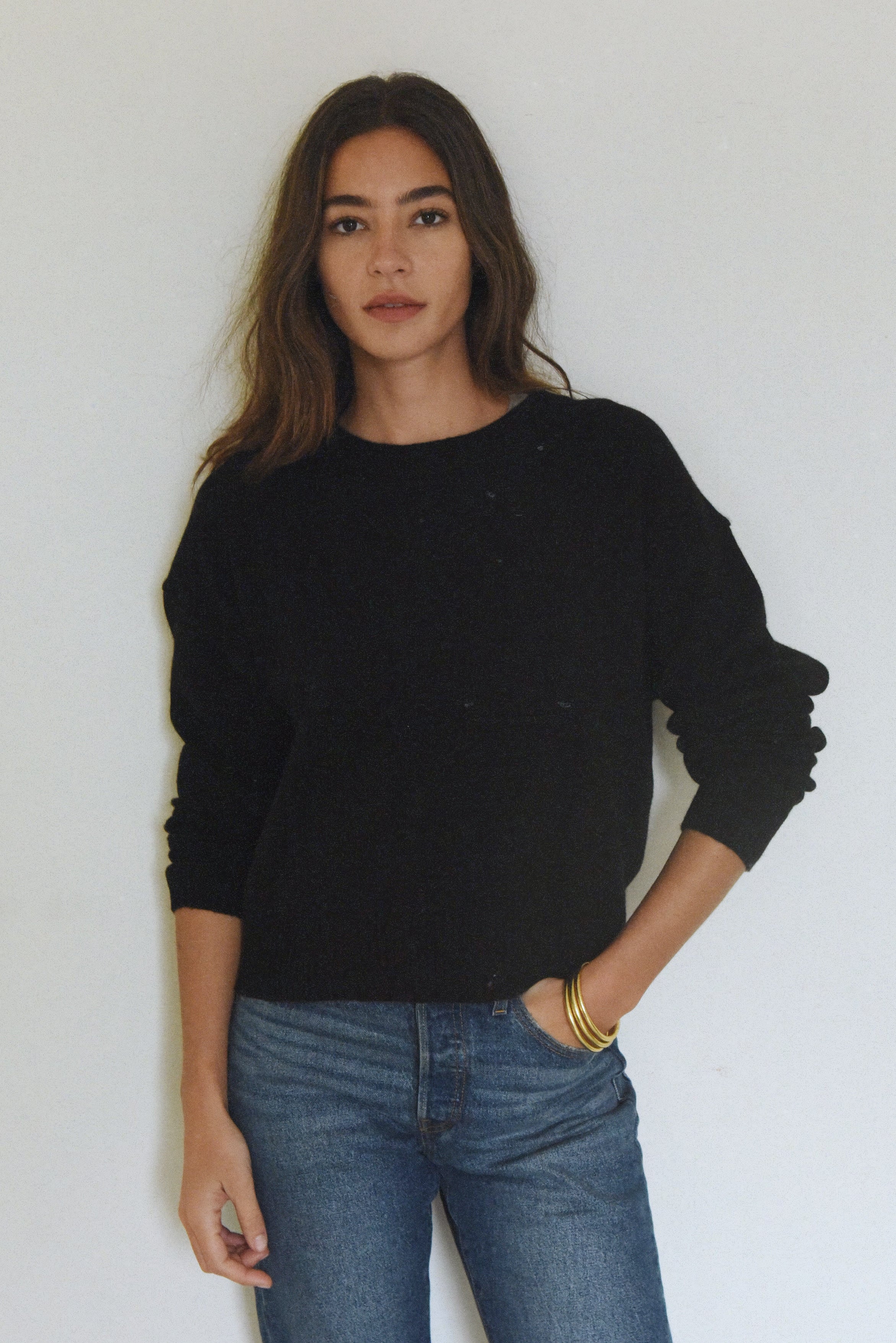 The Cashmere Malaya Crew Neck // Noir