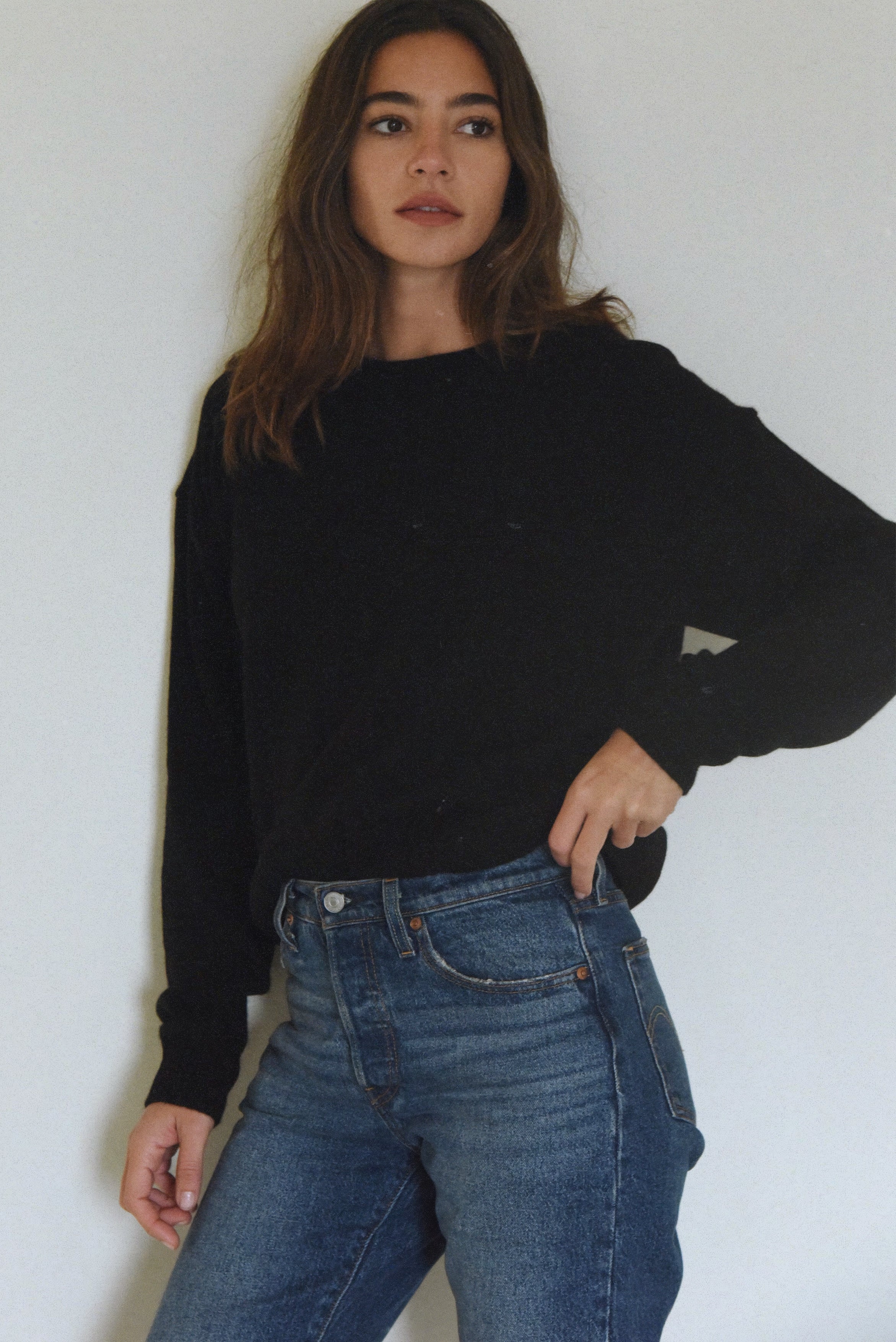 The Cashmere Malaya Crew Neck // Noir