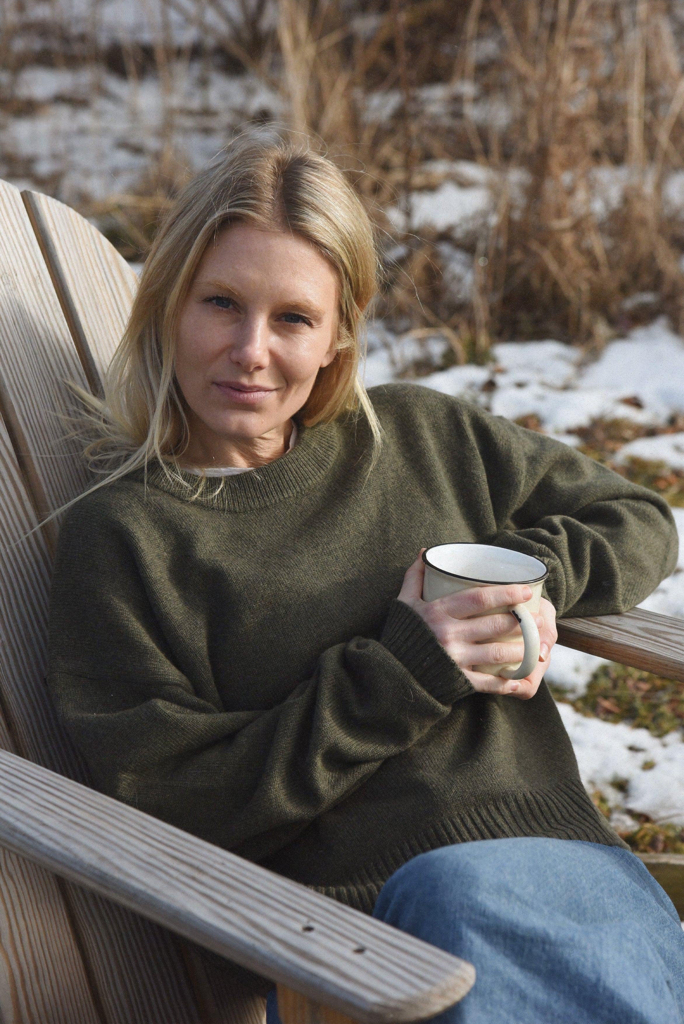 The Cashmere Malaya Crew Neck // Fern