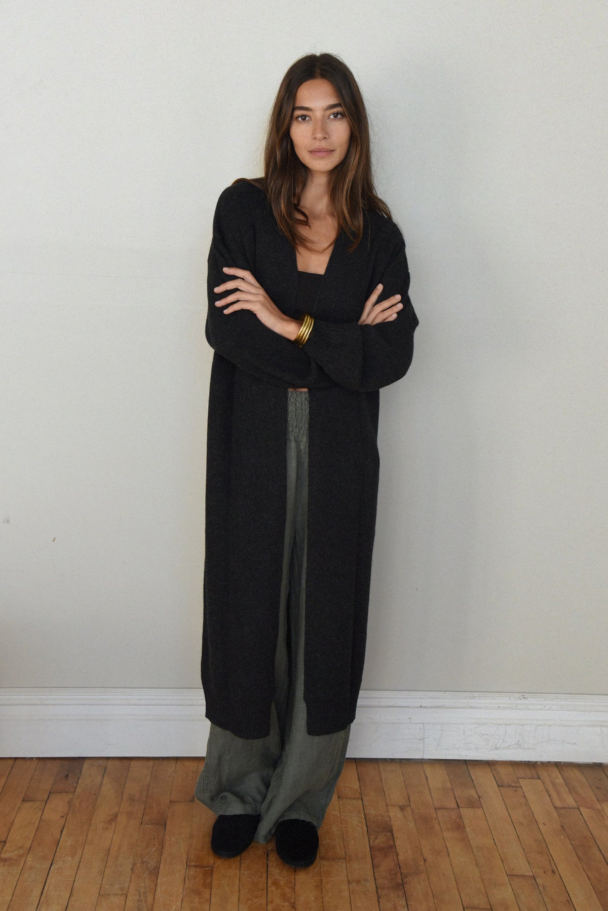 The Cashmere Marlow Long Cardigan // Ash