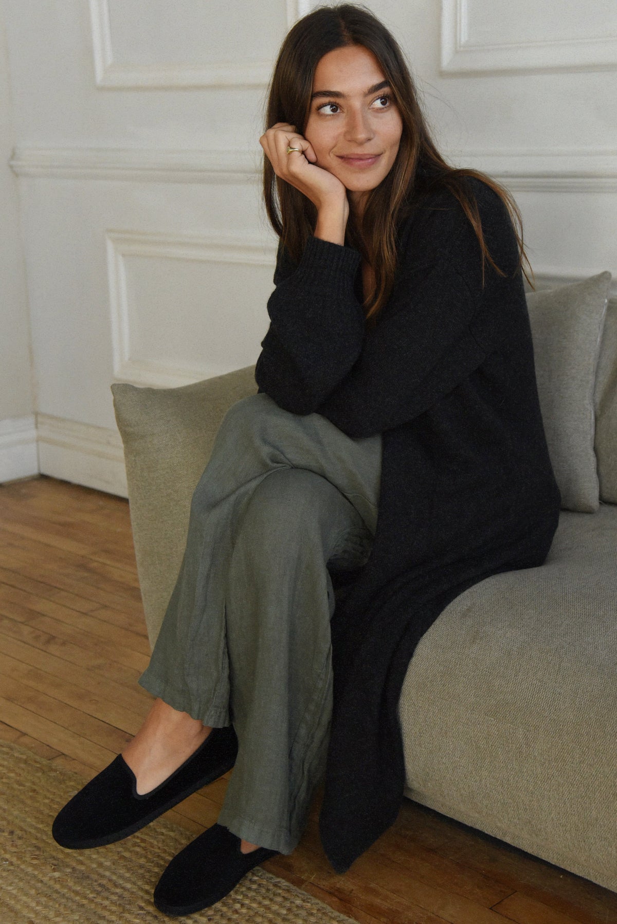 The Cashmere Marlow Long Cardigan // Ash