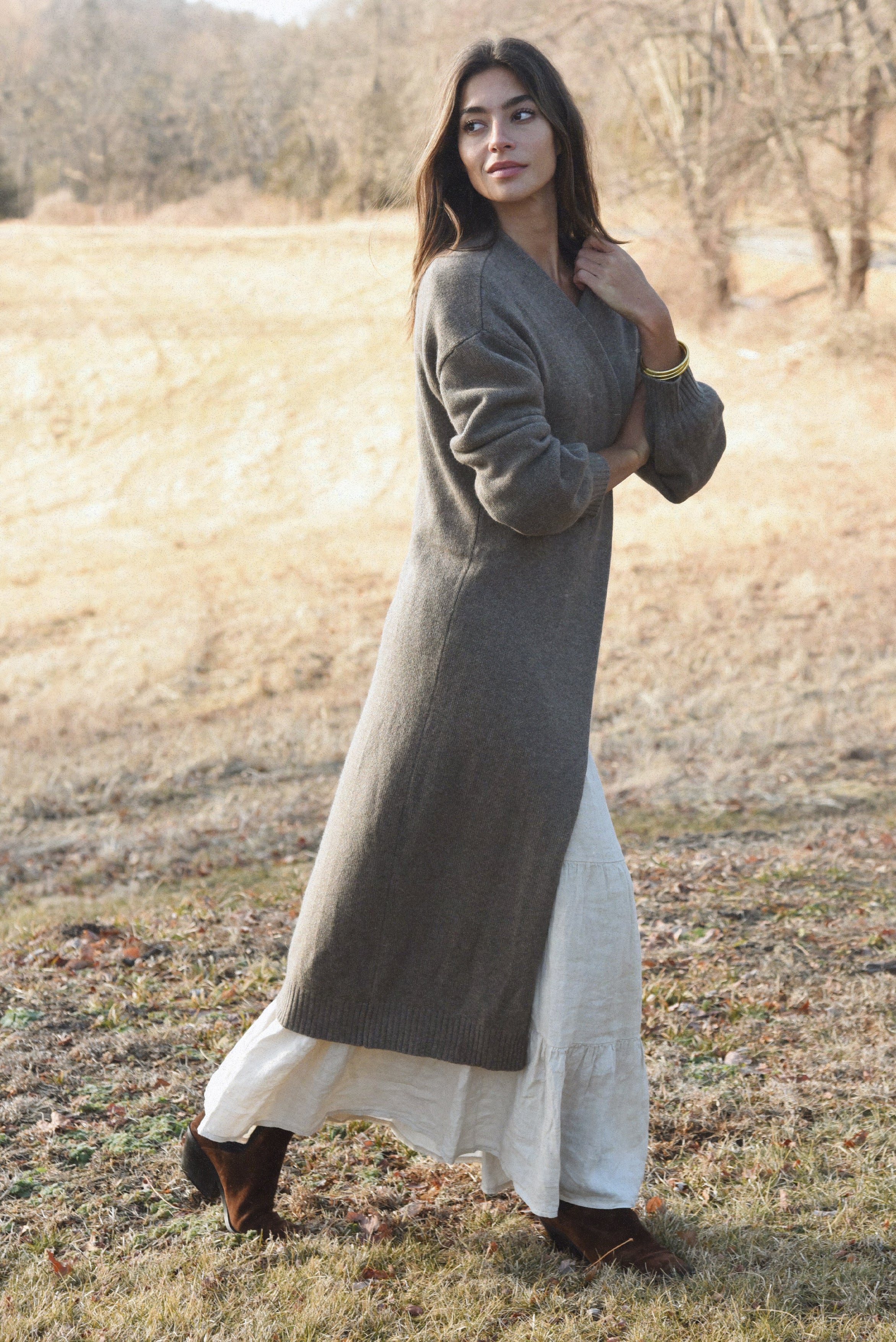 The Cashmere Marlow Long Cardigan // Cafe