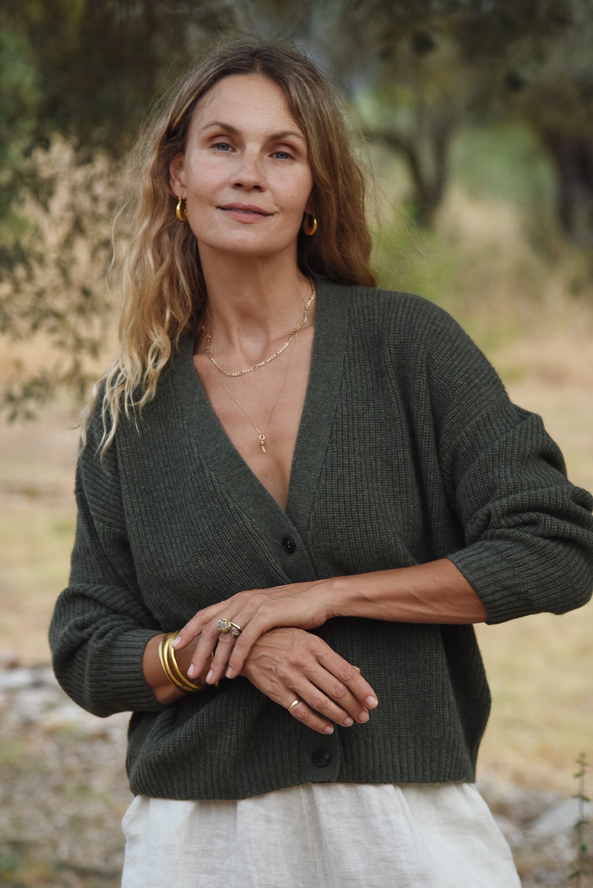 The Cashmere Muma Cropped Cardigan // Fern