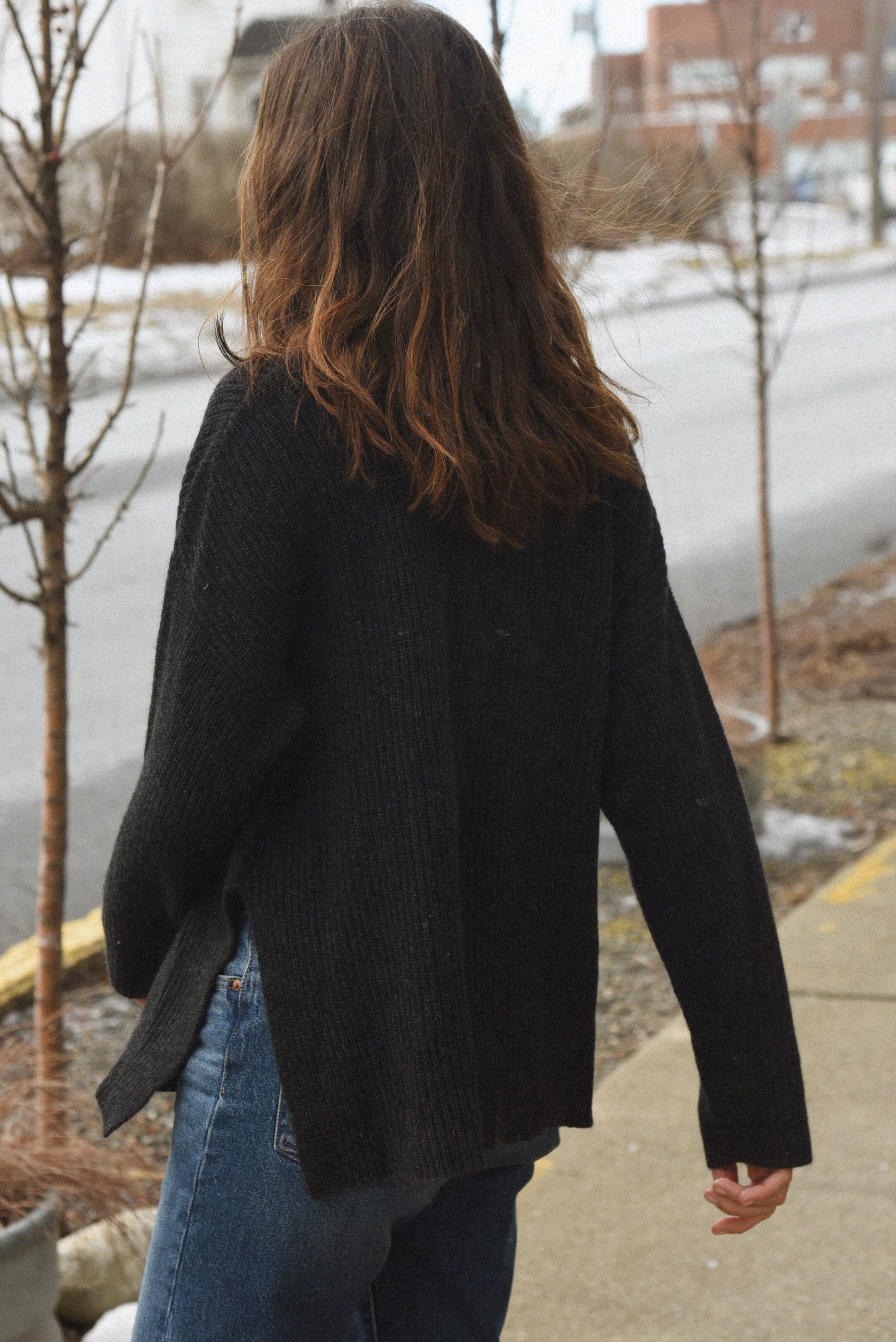 The Cashmere Cozy Half Zip Sweater // Shadow