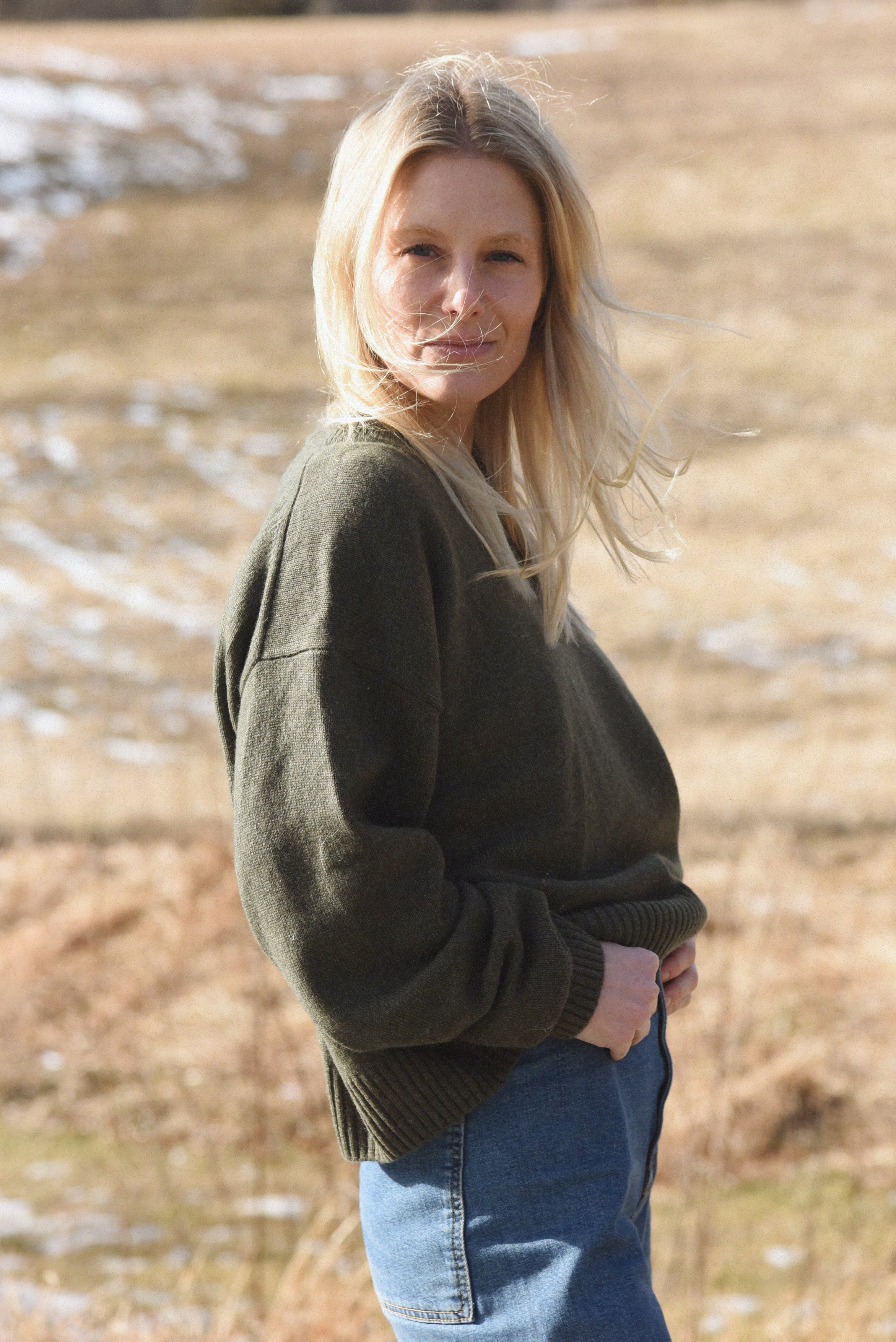 The Cashmere Malaya Crew Neck // Fern