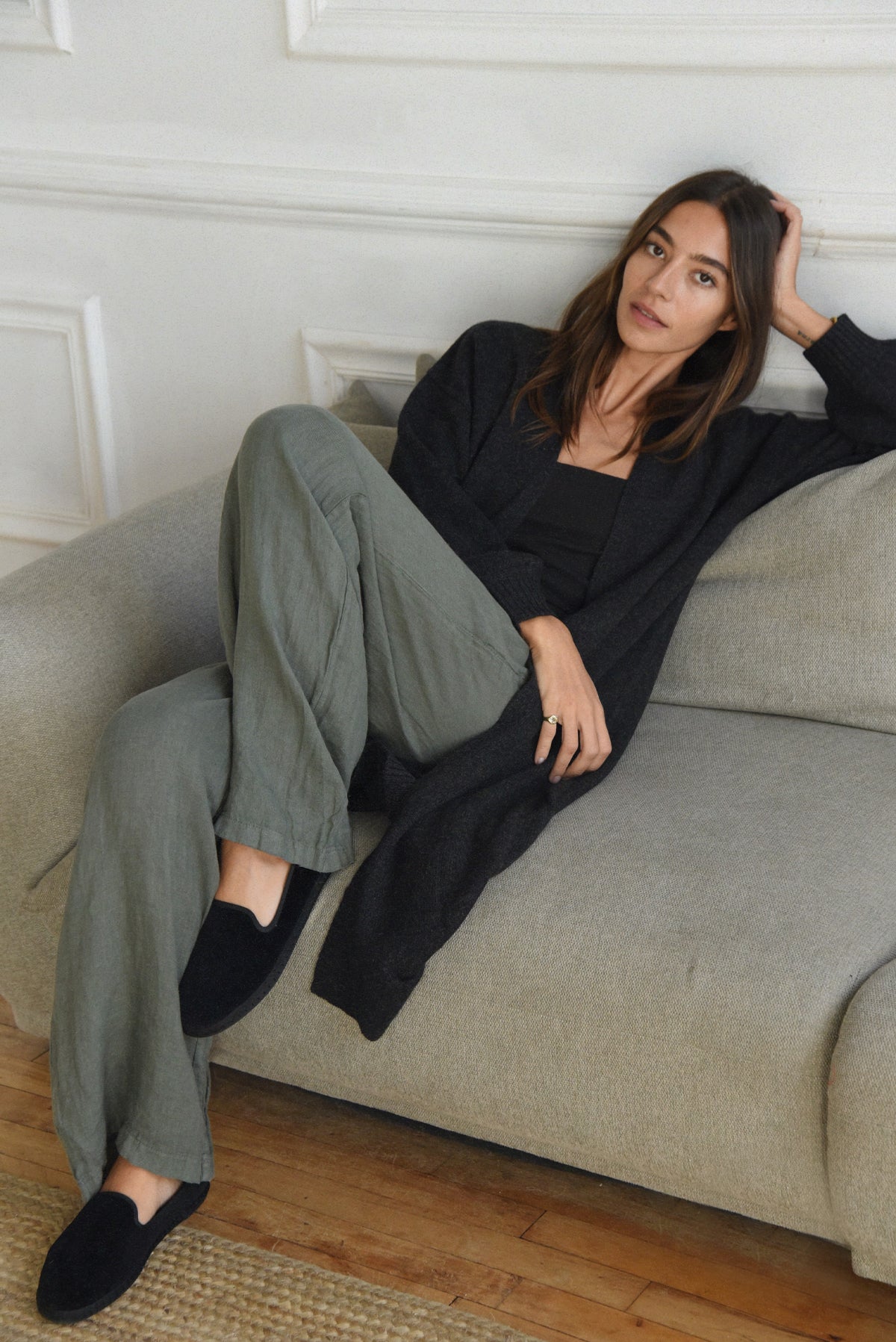 The Cashmere Marlow Long Cardigan // Ash