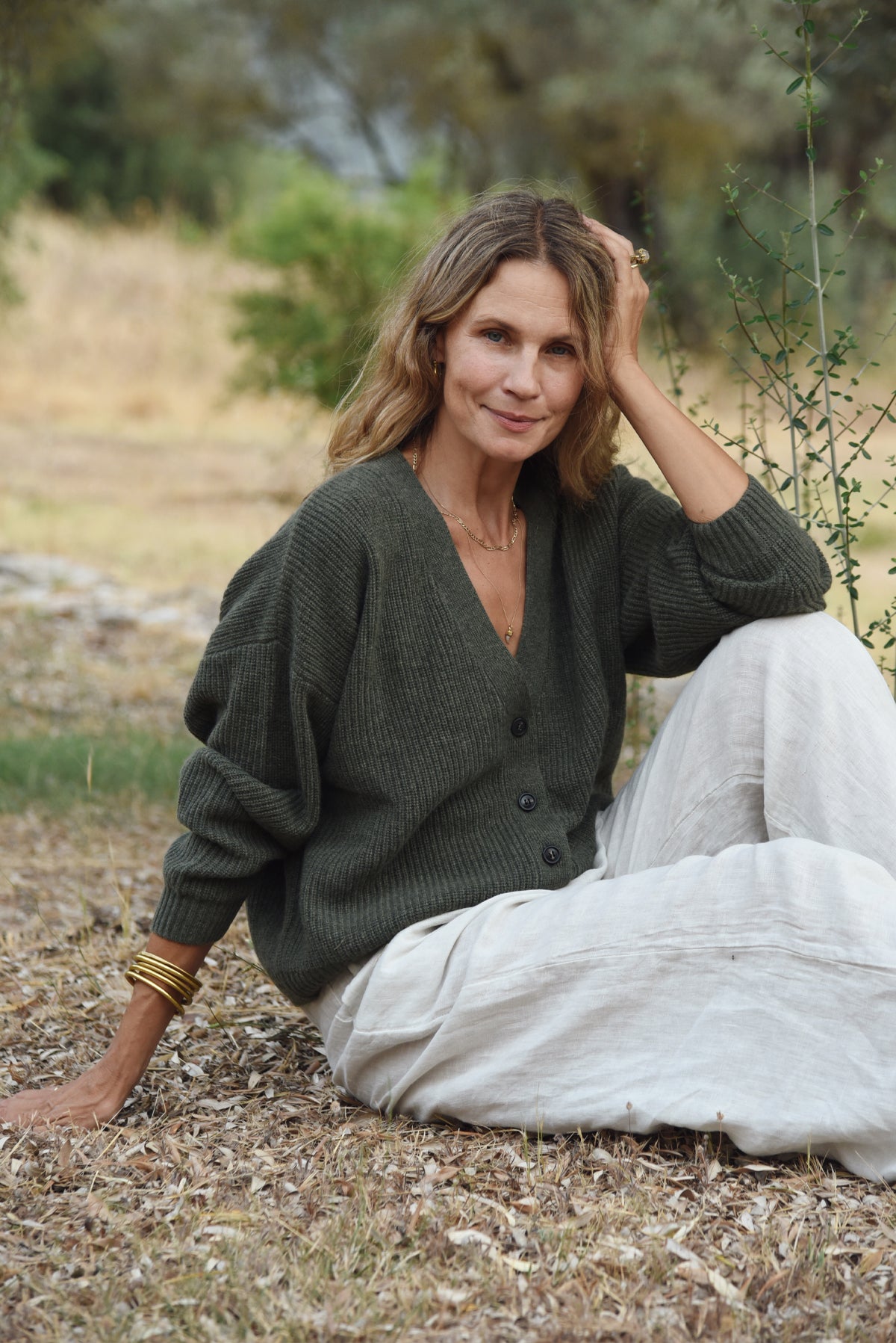 The Cashmere Muma Cropped Cardigan // Fern